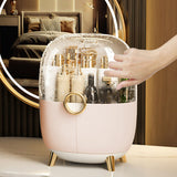 SOGA 2X Pink Transparent Countertop Makeup Organiser Cosmetic Storage Waterproof Dustproof Bathroom BATHF902X2