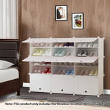 SOGA 5 Tier 3 Column White Shoe Rack Organizer Sneaker Footwear Storage Stackable Stand Cabinet SHOEBOX97