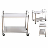 SOGA 2 Tier 85x45x90cm Stainless Steel Kitchen Dining Food Cart Trolley Utility Medium FOODCART1005