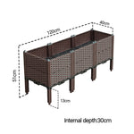 SOGA 2X 120cm Raised Planter Box Vegetable Herb Flower Outdoor Plastic Plants Garden Bed with Legs PLANTBOX3FX2