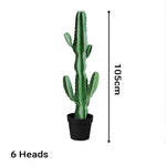 SOGA 105cm Green Artificial Indoor Cactus Tree Fake Plant Simulation Decorative 6 Heads APLANTFLT1056