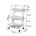 SOGA 2X 3 Tier Steel White Adjustable Kitchen Cart Multi-Functional Shelves Portable Storage KITCHENXY033X2