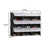 SOGA 6 Tier 3 Column Shoe Rack Organizer Sneaker Footwear Storage Stackable Stand Cabinet Portable SHOEBOX306