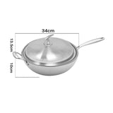 SOGA 2X 18/10 Stainless Steel Fry Pan 34cm Frying Pan Top Grade Textured Non Stick Interior Skillet TRIFPS34X2