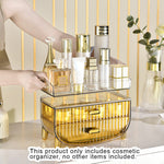 SOGA 3 Tier Golden Yellow Multifunctional Countertop Cosmetic Storage Makeup Skincare Holder Jewelry BATHC124