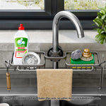 SOGA 2XDark Grey Kitchen Sink Organiser Faucet Soap Sponge Caddy Rack Drainer with Towel Bar Holder TAN1030X2