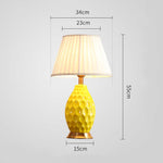 SOGA 4X Textured Ceramic Oval Table Lamp with Gold Metal Base Yellow TABLELAMP180YELLOWX4