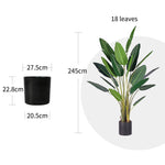 SOGA 4X 245cm Artificial Giant Green Birds of Paradise Tree Fake Tropical Indoor Plant Home Office APLANTM24518X4