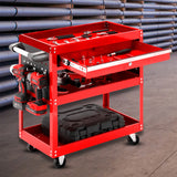 SOGA 3 Tier Tool Storage Cart Portable Service Utility Heavy Duty Mobile Trolley with Drawer and TOOLCART606