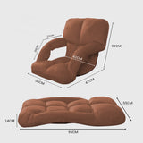 SOGA Foldable Lounge Cushion Adjustable Floor Lazy Recliner Chair with Armrest Coffee LOUNGEKIDCOFFEE