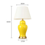 SOGA 2X Oval Ceramic Table Lamp with Gold Metal Base Desk Lamp Yellow TABLELAMP170YELLOWX2