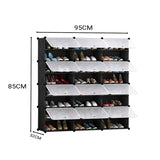 SOGA 8 Tier 3 Column Shoe Rack Organizer Sneaker Footwear Storage Stackable Stand Cabinet Portable SHOEBOX308