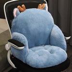 SOGA 2X Blue Deer Shape Cushion Soft Leaning Bedside Pad Sedentary Plushie Pillow Home Decor SCUSHION094X2