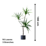 SOGA 4X 180cm Green Artificial Indoor Brazlian Iron Tree Fake Plant Decorative 3 Heads APLANTFHBS18090X4