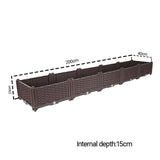 SOGA 2X 200cm Raised Planter Box Vegetable Herb Flower Outdoor Plastic Plants Garden Bed PLANTBOX5AX2