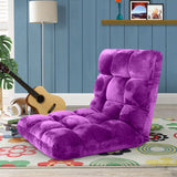 SOGA 4X Floor Recliner Folding Lounge Sofa Futon Couch Folding Chair Cushion Purple LOUNGECHAIRPURPLEX4