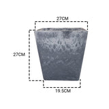 SOGA 27cm Weathered Grey Square Resin Plant Flower Pot in Cement Pattern Planter Cachepot for Indoor FPOTH2765