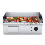 SOGA 2X Electric Stainless Steel Flat Griddle Grill BBQ Hot Plate 2200W GRIDDLE818-10X2