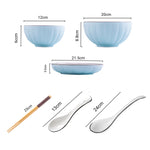 SOGA Blue Japanese Style Ceramic Dinnerware Crockery Soup Bowl Plate Server Kitchen Home Decor Set BOWLG302