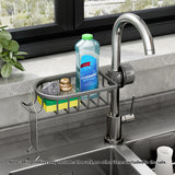 SOGA 2X Dark Grey Single Kitchen Sink Organiser Faucet Soap Sponge Caddy Rack Storage Drainer TAN1033X2