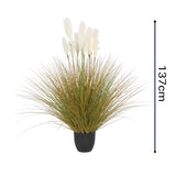 SOGA 2X 137cm Artificial Indoor Potted Reed Bulrush Grass Tree Fake Plant Simulation Decorative APLANTFH621X2