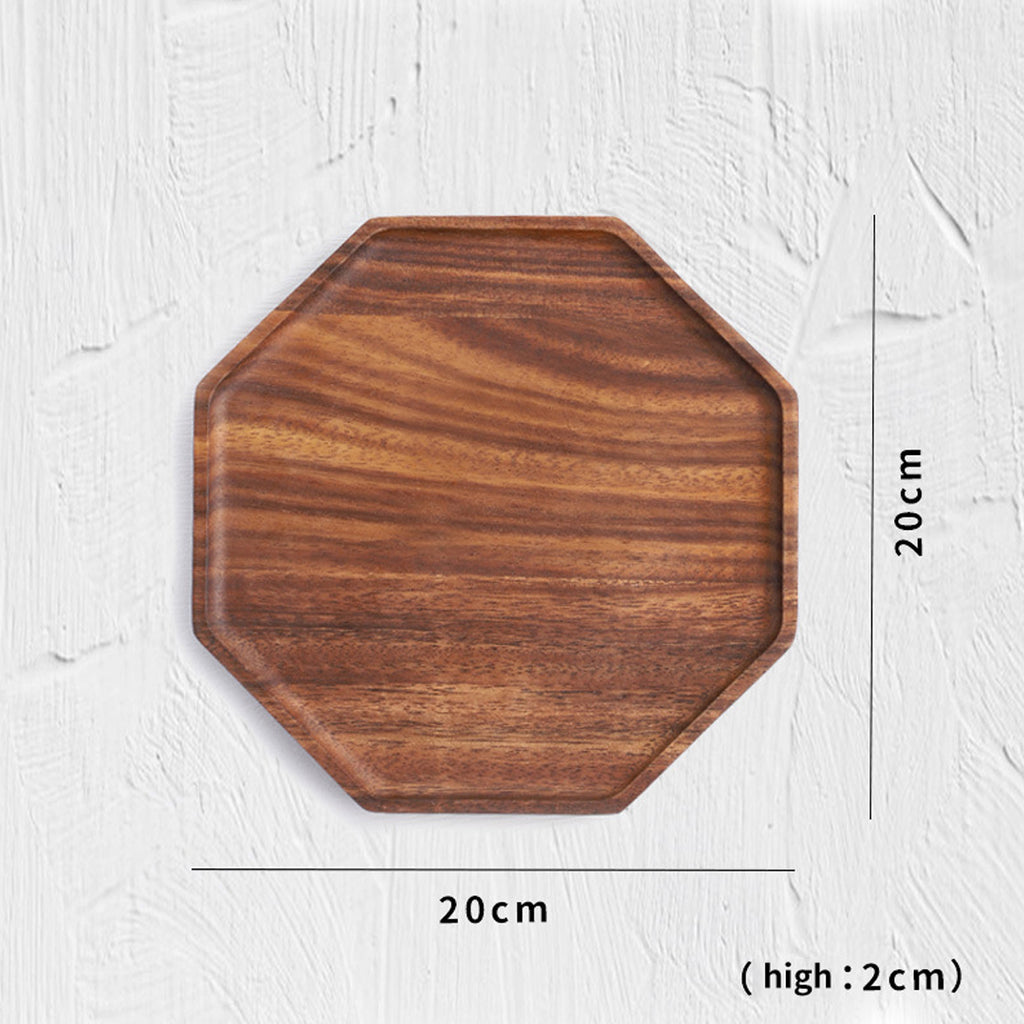 SOGA 2X 20cm Octagon Wooden Acacia Food Serving Tray Charcuterie Board  Centerpiece Home Decor WODC214X2