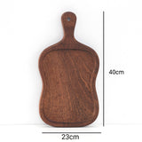 SOGA 40cm Brown Wooden Serving Tray Board Paddle with Handle Home Decor WODF604