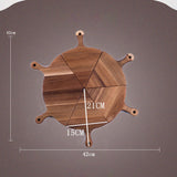 SOGA 2X 6 pcs Brown Round Divisible Wood Pizza Server Food Plate Board Pizza Paddle Cutting Board WODE588X2