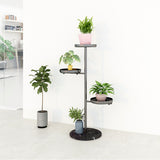 SOGA 2X 3 Tier Black Round Plant Stand Flowerpot Tray Display Living Room Balcony Metal Decorative FPOTH102X2