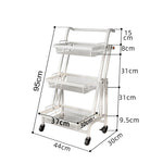 SOGA 3 Tier Steel White Adjustable Kitchen Cart Multi-Functional Shelves Portable Storage Organizer KITCHENXY033