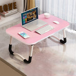 SOGA 2X Pink Portable Bed Table Adjustable Foldable Bed Sofa Study Table Laptop Mini Desk Breakfast BEDTABLEA02X2
