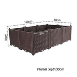 SOGA 120cm Raised Planter Box Vegetable Herb Flower Outdoor Plastic Plants Garden Bed Deepen PLANTBOX6D