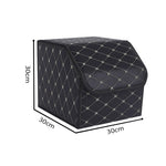 SOGA Leather Car Boot Collapsible Foldable Trunk Cargo Organizer Portable Storage Box Black/Gold STORAGEBLKGLDSML