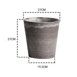 SOGA 2X 27cm Rock Grey Round Resin Plant Flower Pot in Cement Pattern Planter Cachepot for Indoor FPOTE2776X2