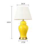 SOGA 4X Oval Ceramic Table Lamp with Gold Metal Base Desk Lamp Yellow TABLELAMP170YELLOWX4