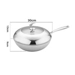 SOGA 2X 18/10 Stainless Steel Fry Pan 30cm Frying Pan Top Grade Cooking Non Stick Interior Skillet TRIFPR30X2