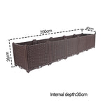 SOGA 2X 200cm Raised Planter Box Vegetable Herb Flower Outdoor Plastic Plants Garden Bed Deepen PLANTBOX5BX2