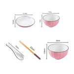 SOGA Pink Japanese Style Ceramic Dinnerware Crockery Soup Bowl Plate Server Kitchen Home Decor Set BOWLG118