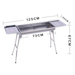 SOGA Skewers Grill with Side Tray Portable Stainless Steel Charcoal BBQ Outdoor 6-8 Persons SKEWERCHARCOALGRILLWITHPLATE