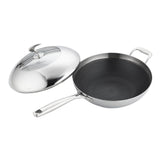 SOGA 2X 18/10 Stainless Steel Fry Pan 32cm Frying Pan Top Grade Non Stick Interior Skillet with TRIFPT32X2