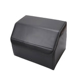 SOGA Leather Car Boot Collapsible Foldable Trunk Cargo Organizer Portable Storage Box Black Small STORAGEBLKSML