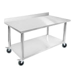 SOGA 80cm Commercial Catering Kitchen Stainless Steel Prep Work Bench Table with Backsplash and WORKBENCHSS800180CM