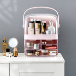 SOGA 3 Tier Pink Countertop Makeup Cosmetic Storage Organiser Skincare Holder Jewelry Storage Box BATHC104