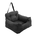 SOGA 2X Grey Pet Car Seat Sofa Safety Soft Padded Portable Travel Carrier Bed CARPET123X2