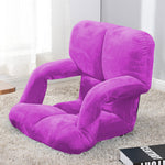 SOGA 2X Foldable Lounge Cushion Adjustable Floor Lazy Recliner Chair with Armrest Purple LOUNGEKIDPURPLEX2