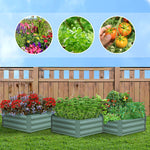 SOGA 60cm Hexagon Shape Galvanised Raised Garden Bed Vegetable Herb Flower Outdoor Planter Box METALBGRE520