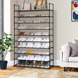 SOGA 10 Tier Shoe Storage Shelf Space-Saving Caddy Rack Organiser with Handle RACK0008