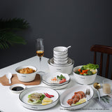 SOGA Diamond Pattern Ceramic Dinnerware Set Crockery Soup Bowl Plate Server Kitchen Home Decor Set BOWLG621