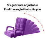 SOGA 2X Foldable Lounge Cushion Adjustable Floor Lazy Recliner Chair with Armrest Purple LOUNGEARMPURPLEX2