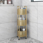 SOGA 3 Tier Bathroom Shelf Multifunctional Storage Display Rack Organiser with wheels FPOTZWJ25